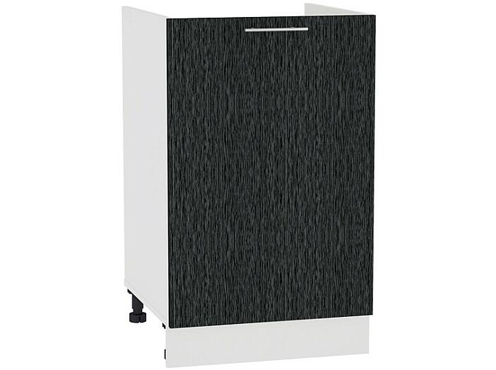 Шкаф нижний под мойку с 1-ой дверцей Валерия-М НМ 600 Черный металлик дождь-Белый