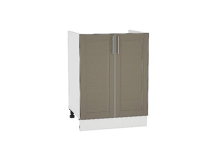 Шкаф нижний под мойку с 2-мя дверцами Сканди НМ 600 Cappuccino Wood-Белый