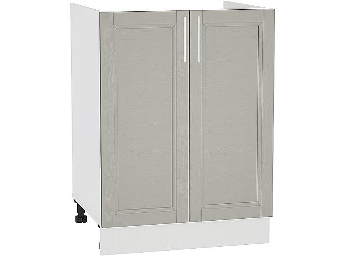 Шкаф нижний под мойку с 2-мя дверцами Сканди НМ 600 Grey Softwood-Белый