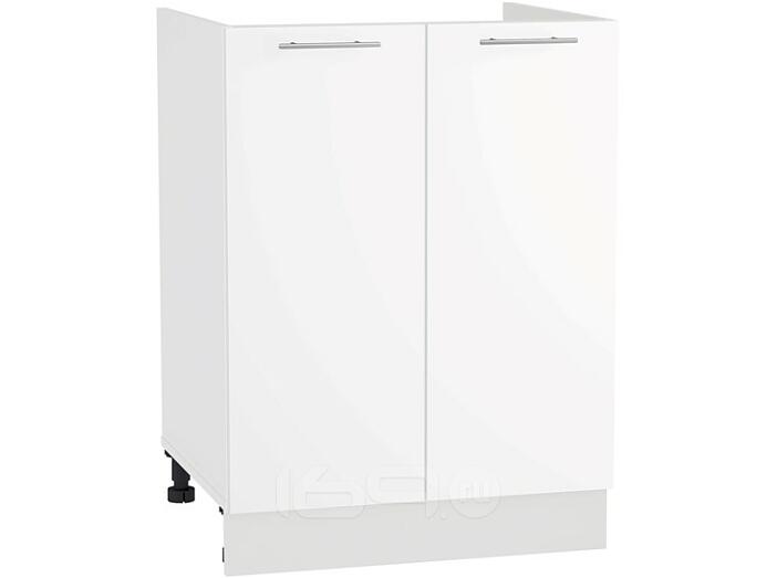 Шкаф нижний под мойку с 2-мя дверцами Валерия-М НМ 600 Белый глянец-Белый