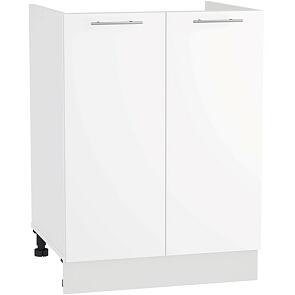 Шкаф нижний под мойку с 2-мя дверцами Валерия-М НМ 600 Белый глянец-Белый