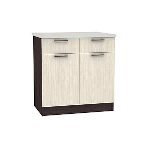 Шкаф нижний Ривьера ШН2Я 800 с 2-мя ящиками ЛДСП Дуб млечный