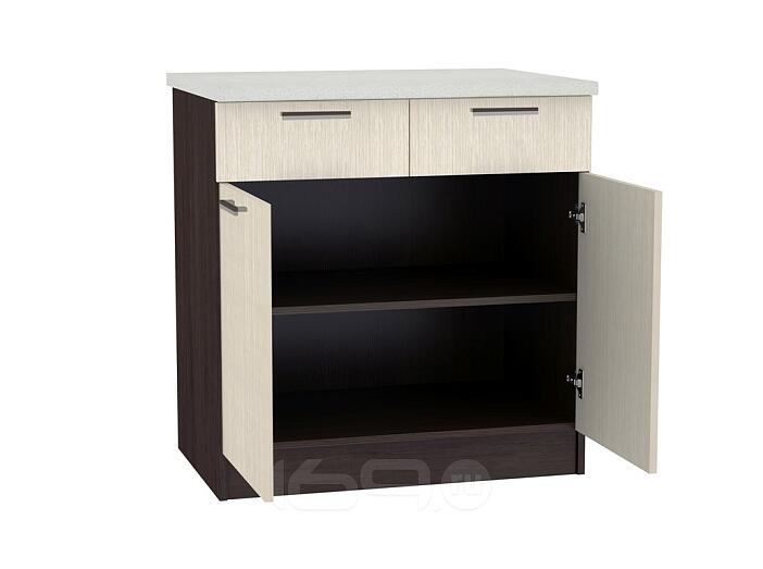 Шкаф нижний Ривьера ШН2Я 800 с 2-мя ящиками ЛДСП Дуб млечный