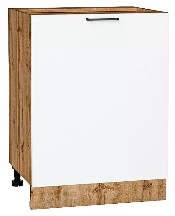 Шкаф нижний с 1-ой дверцей Флэт White In 2S/Дуб Вотан 816*600*478