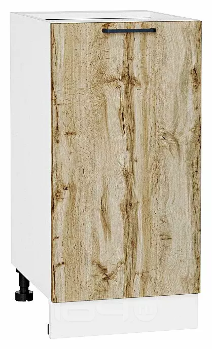 Шкаф нижний с 1-ой дверцей Флэт Wotan Oak 2S/Белый 816*400*478