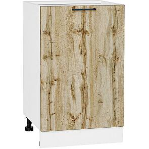 Шкаф нижний с 1-ой дверцей Флэт Wotan Oak 2S/Белый 816*500*478