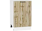 Шкаф нижний с 1-ой дверцей Флэт Wotan Oak 2S/Белый 816*500*478