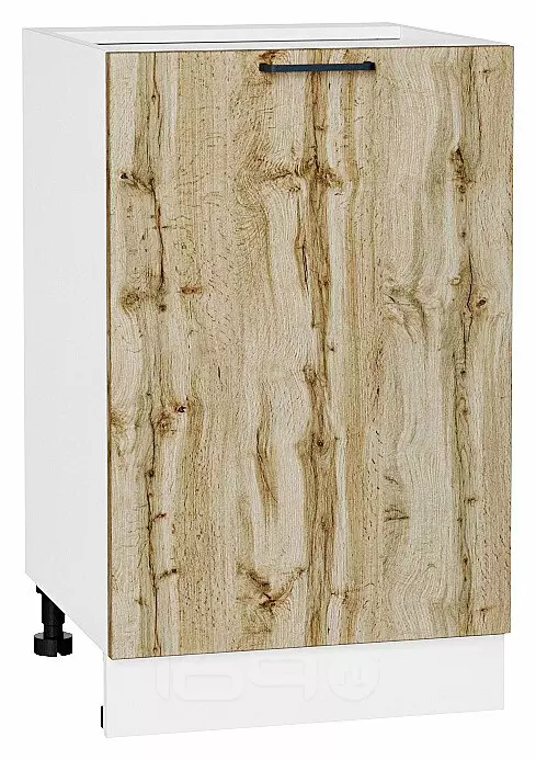 Шкаф нижний с 1-ой дверцей Флэт Wotan Oak 2S/Белый 816*500*478