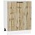 Шкаф нижний с 1-ой дверцей Флэт Wotan Oak 2S/Белый 816*600*478