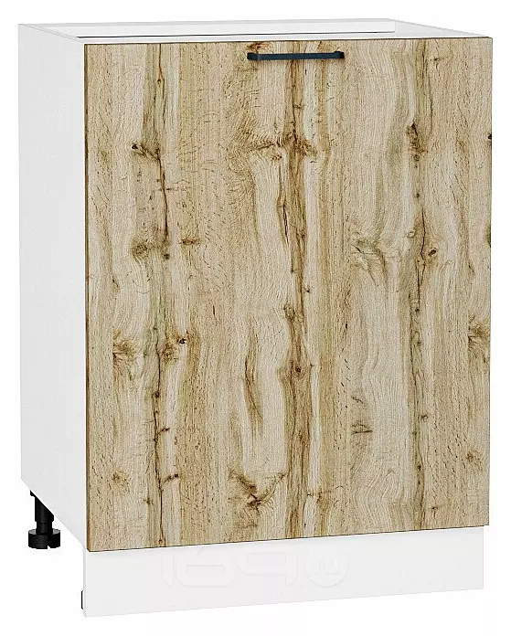 Шкаф нижний с 1-ой дверцей Флэт Wotan Oak 2S/Белый 816*600*478