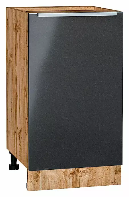 Шкаф нижний с 1-ой дверцей Фьюжн Anthracite Дуб Вотан 816*450*480