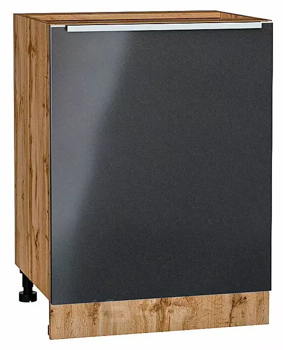 Шкаф нижний с 1-ой дверцей Фьюжн Anthracite Дуб Вотан 816*600*480