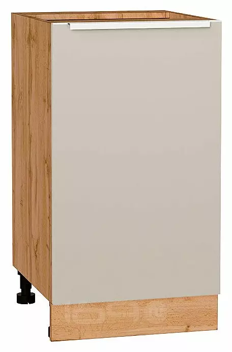Шкаф нижний с 1-ой дверцей Фьюжн Cream Silk/Дуб Вотан 816*450*480