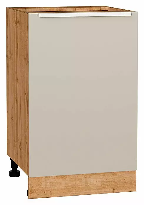 Шкаф нижний с 1-ой дверцей Фьюжн Cream Silk/Дуб Вотан 816*500*480