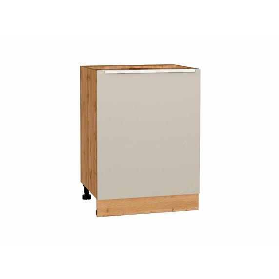 Шкаф нижний с 1-ой дверцей Фьюжн Cream Silk/Дуб Вотан 816*600*480