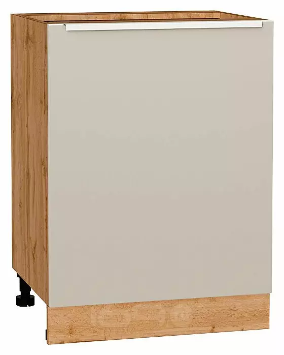 Шкаф нижний с 1-ой дверцей Фьюжн Cream Silk/Дуб Вотан 816*600*480