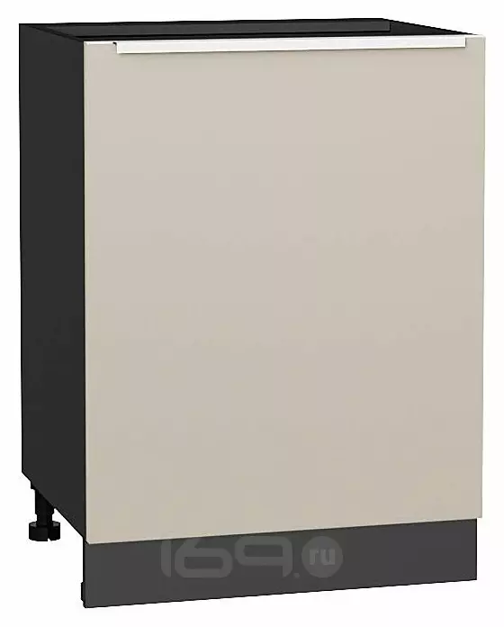 Шкаф нижний с 1-ой дверцей Фьюжн Cream Silk/Graphite 816*600*480