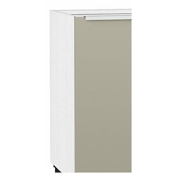 Шкаф нижний с 1-ой дверцей Фьюжн Н 400 Silky Grey-Белый