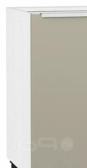 Шкаф нижний с 1-ой дверцей Фьюжн Н 400 Silky Grey-Белый