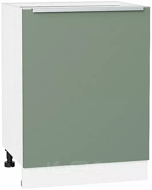 Шкаф нижний с 1-ой дверцей Фьюжн Н 600 Silky Mint-Белый