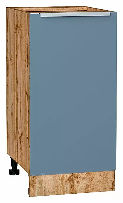 Шкаф нижний с 1-ой дверцей Фьюжн Silky Blue Дуб Вотан 816*400*480