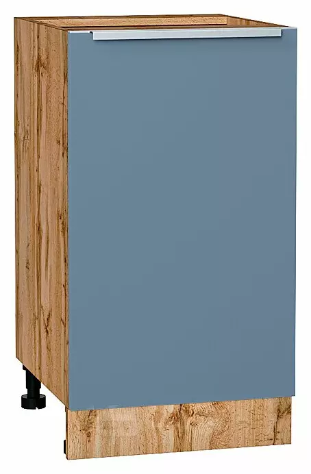 Шкаф нижний с 1-ой дверцей Фьюжн Silky Blue Дуб Вотан 816*450*480