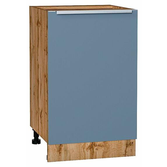 Шкаф нижний с 1-ой дверцей Фьюжн Silky Blue Дуб Вотан 816*500*480