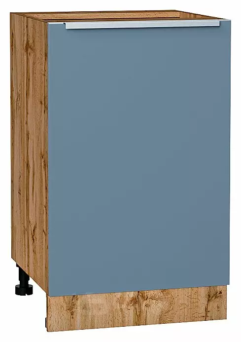 Шкаф нижний с 1-ой дверцей Фьюжн Silky Blue Дуб Вотан 816*500*480