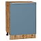 Шкаф нижний с 1-ой дверцей Фьюжн Silky Blue Дуб Вотан 816*600*480 Шкаф нижний с 1-ой дверцей Фьюжн Silky Blue Дуб Вотан 816*600*480