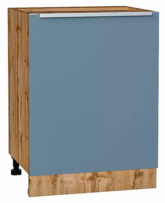 Шкаф нижний с 1-ой дверцей Фьюжн Silky Blue Дуб Вотан 816*600*480