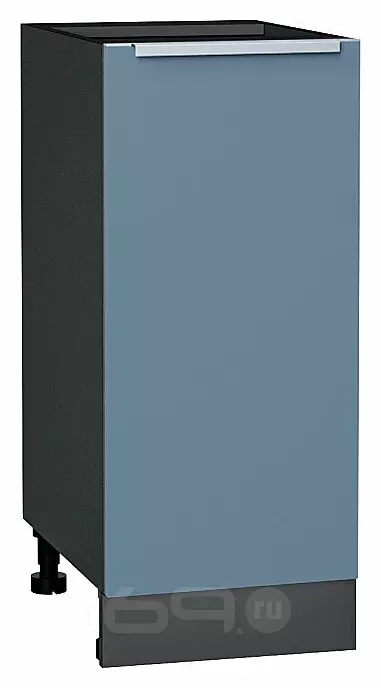 Шкаф нижний с 1-ой дверцей Фьюжн Silky Blue Graphite 816*350*480