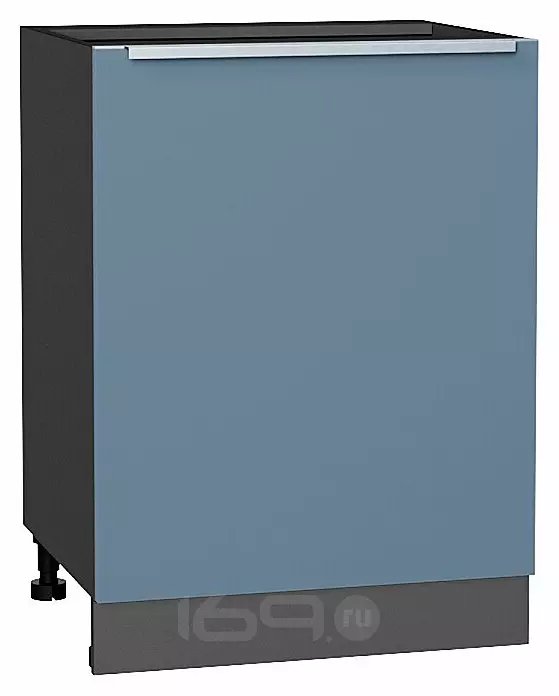 Шкаф нижний с 1-ой дверцей Фьюжн Silky Blue Graphite 816*600*480