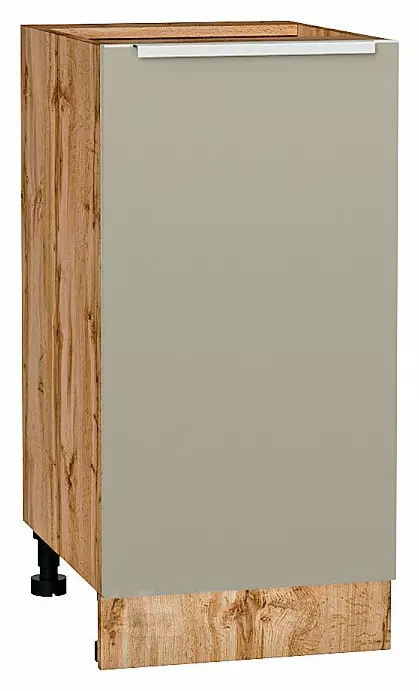 Шкаф нижний с 1-ой дверцей Фьюжн Silky Grey Дуб Вотан 816*400*480