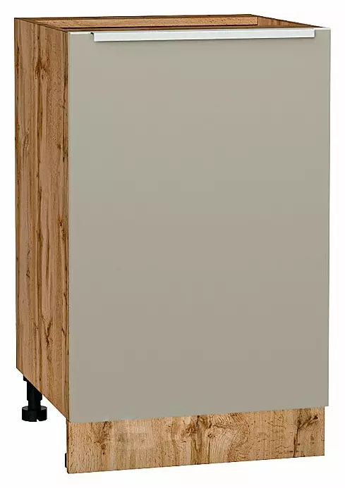 Шкаф нижний с 1-ой дверцей Фьюжн Silky Grey Дуб Вотан 816*500*480