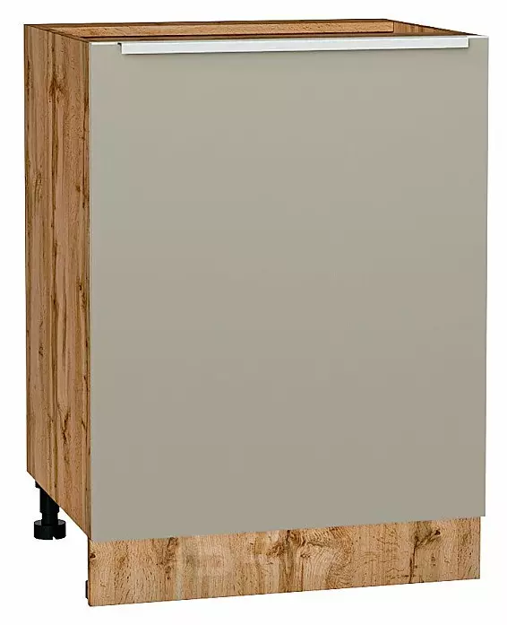 Шкаф нижний с 1-ой дверцей Фьюжн Silky Grey Дуб Вотан 816*600*480