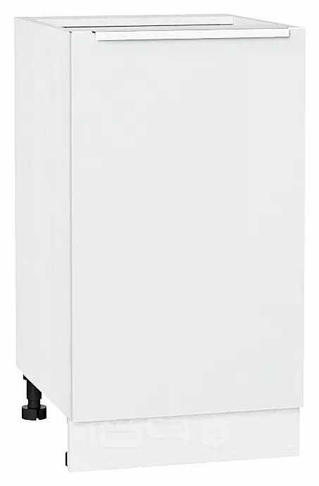 Шкаф нижний с 1-ой дверцей Фьюжн Silky White Белый 816*450*480
