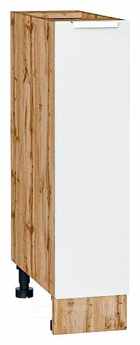 Шкаф нижний с 1-ой дверцей Фьюжн Silky White Дуб Вотан 816*200*480