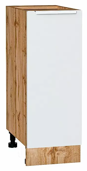 Шкаф нижний с 1-ой дверцей Фьюжн Silky White Дуб Вотан 816*300*480