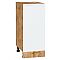 Шкаф нижний с 1-ой дверцей Фьюжн Silky White Дуб Вотан 816*350*480