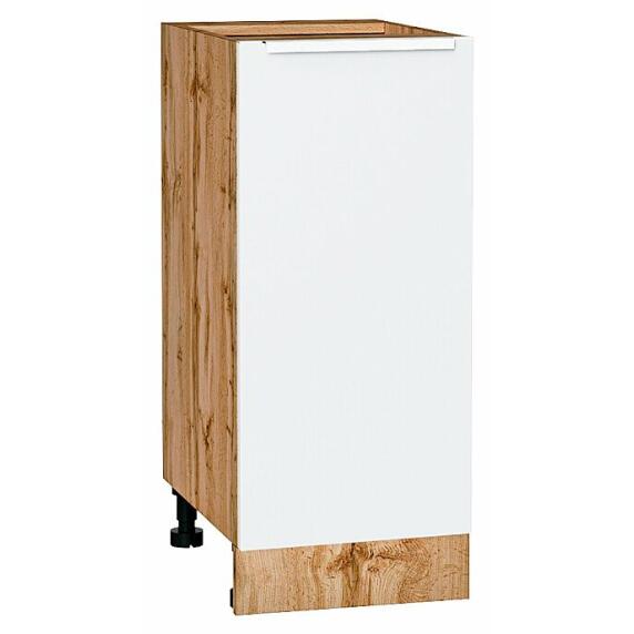 Шкаф нижний с 1-ой дверцей Фьюжн Silky White Дуб Вотан 816*350*480