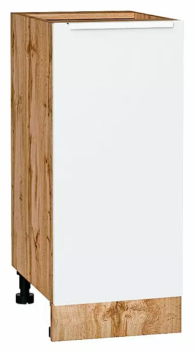 Шкаф нижний с 1-ой дверцей Фьюжн Silky White Дуб Вотан 816*350*480