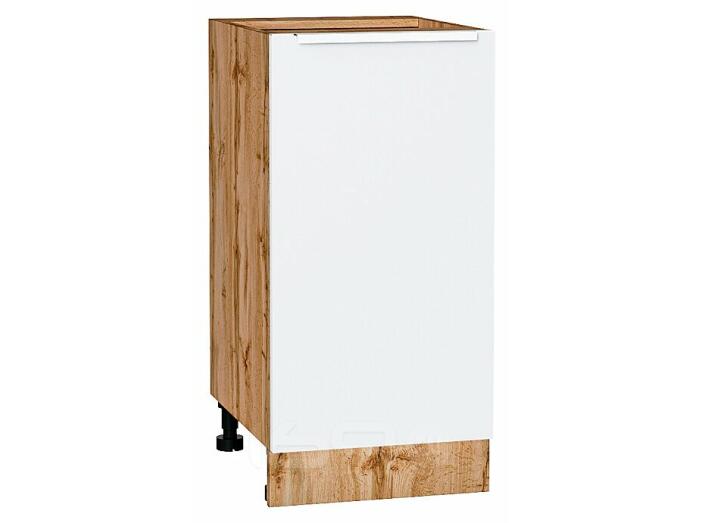 Шкаф нижний с 1-ой дверцей Фьюжн Silky White Дуб Вотан 816*400*480