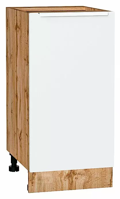 Шкаф нижний с 1-ой дверцей Фьюжн Silky White Дуб Вотан 816*400*480
