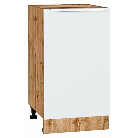 Шкаф нижний с 1-ой дверцей Фьюжн Silky White Дуб Вотан 816*450*480