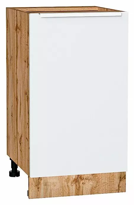 Шкаф нижний с 1-ой дверцей Фьюжн Silky White Дуб Вотан 816*450*480