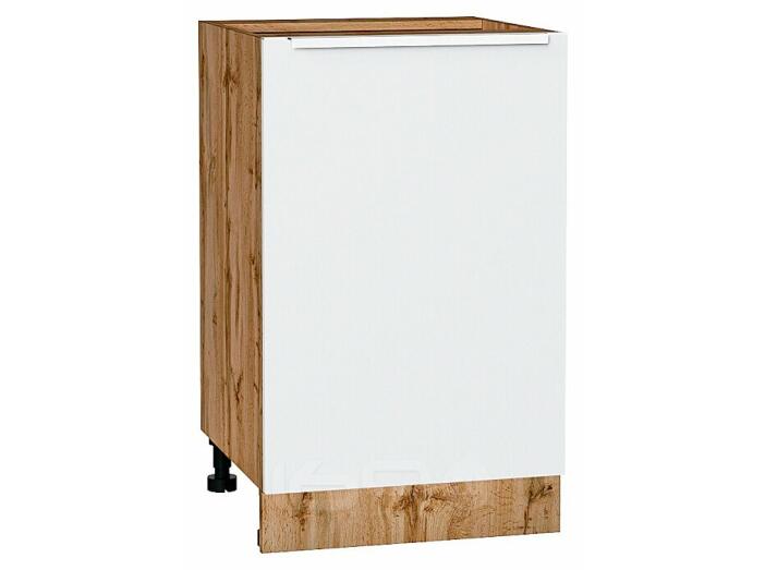 Шкаф нижний с 1-ой дверцей Фьюжн Silky White Дуб Вотан 816*500*480