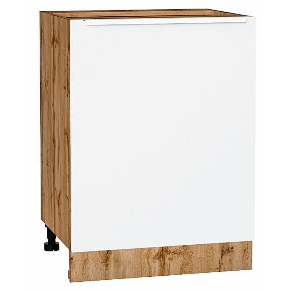 Шкаф нижний с 1-ой дверцей Фьюжн Silky White Дуб Вотан 816*600*480