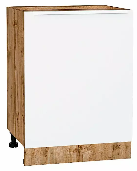 Шкаф нижний с 1-ой дверцей Фьюжн Silky White Дуб Вотан 816*600*480