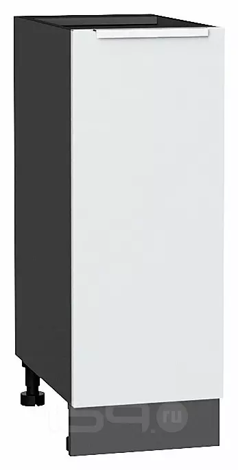 Шкаф нижний с 1-ой дверцей Фьюжн Silky White Graphite 816*300*480