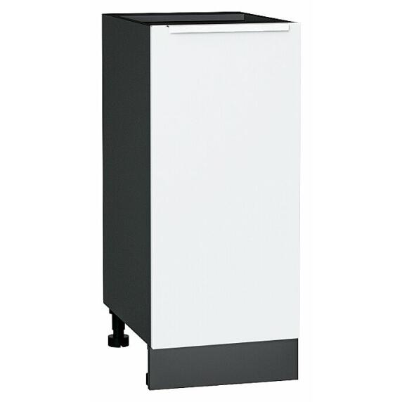 Шкаф нижний с 1-ой дверцей Фьюжн Silky White Graphite 816*350*480